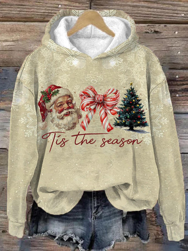 Tis The Season Christmas Long Sleeve Printed Hoodie