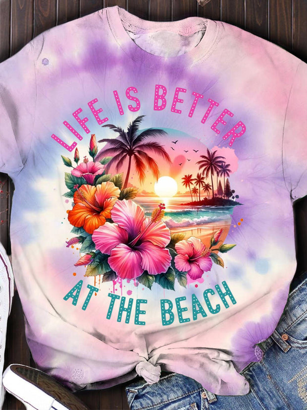 Life Is Better At The Beach Crew Neck T-shirt