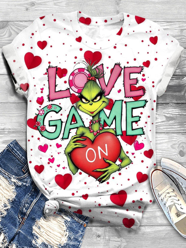 Love Game On Valentines Crew Neck T-shirt