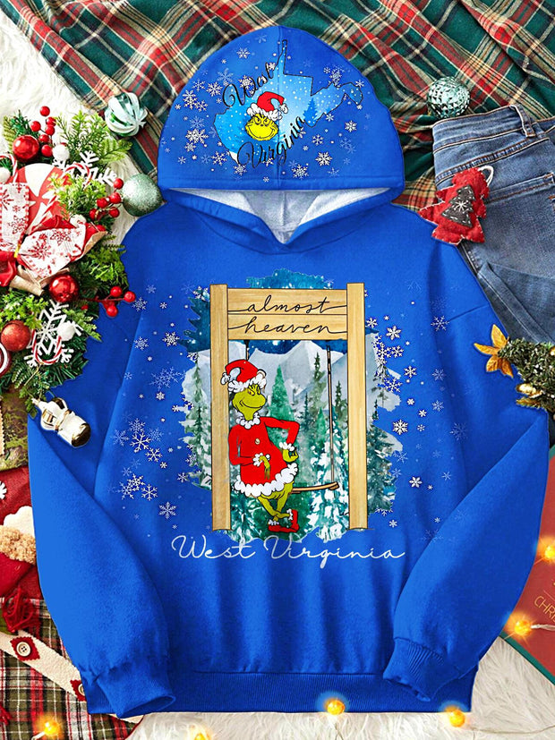 Women's Paradise Christmas Long Sleeve Printed Hoodie