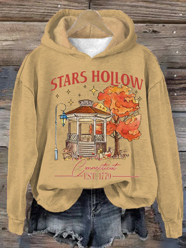 Stars Hallow Lukes Print Long Sleeve Printed Hoodie