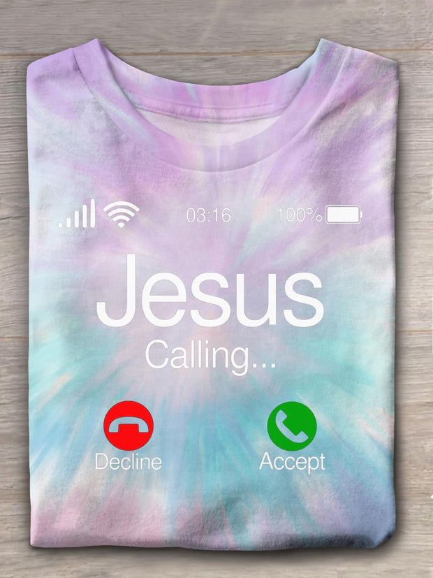 Jesus Call Tie Dye Crew Neck T-shirt