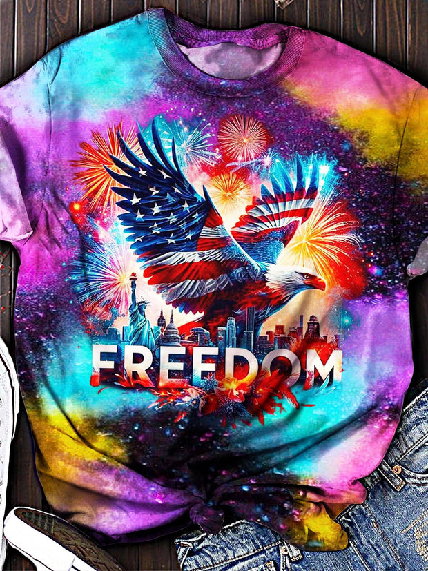 Eagle American Tie Dye Fireworks Crew Neck T-shirt