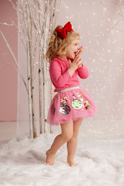 Pink Ornament Sequin Tutu Skirt(Toddler 3T-5T)
