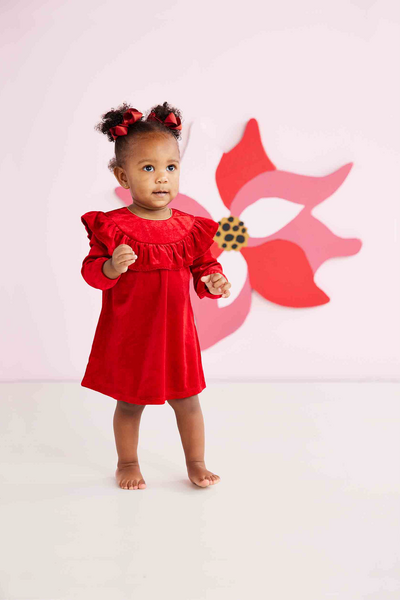 Red Velvet Toddler Dress