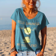 Hello Darkness My Old Friend Moonlight Printed Graphic Tees