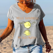 Hello Darkness My Old Friend Moonlight Printed Graphic Tees