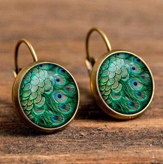 Time Stone Sunflower Earrings