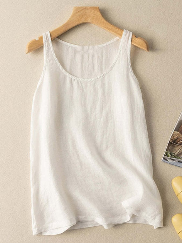 Women's Cotton Linen Sleeveless Casual Vest