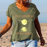 Hello Darkness My Old Friend Moonlight Printed Graphic Tees