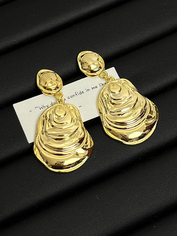 Geometric Pleated Solid Color Drop Earrings Earrings Accessories