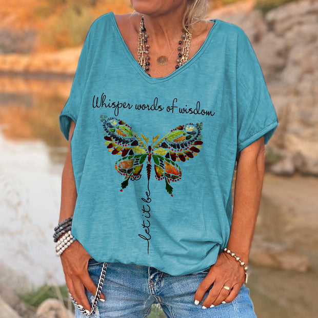 Whisper Words Of Wisdom Butterfly Printed Graphic Tees