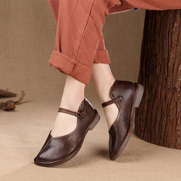 Women Casual Handmade Charlie Brown Flat Heel Shoes