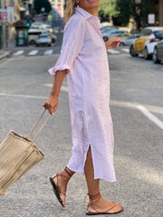 Stripe Button Vacation Dress