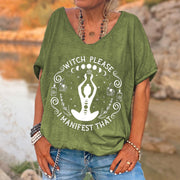 Witch Please I Manifest That Printed V-neck Women's T-shirt