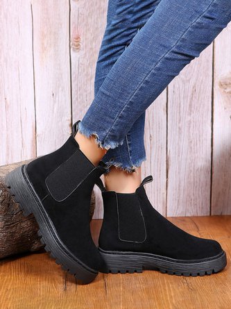 Plain Simple Faux Suede Chelsea Booties