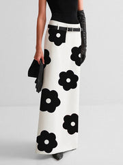 Floral Printed Split-Back Skirts Bottoms