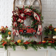 Red Truck Buffalo Plaid Christmas Wreath