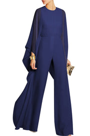 Chiffon Sheer Sleeve Leg Jumpsuit