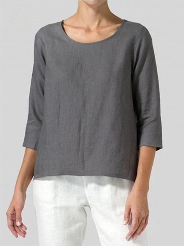 Women's Cotton Three-quarter Sleeve Long Top