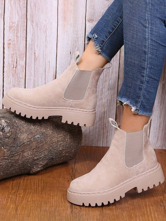 Plain Simple Faux Suede Chelsea Booties