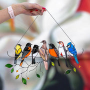 🎁The best Christmas Gift-Birds Stained Glass Window Panel Hangings🐦