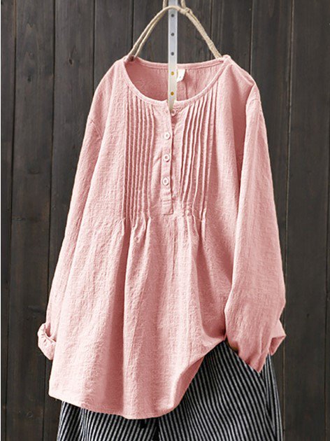 Casual Cotton Long Sleeve Shirts & Tops