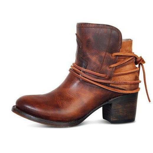 Women's Solid Buckle High Chunky Heel Lace-up Winter Boots