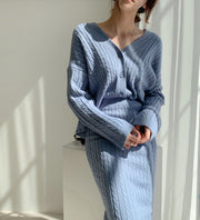 Temperament and personality knitted suit