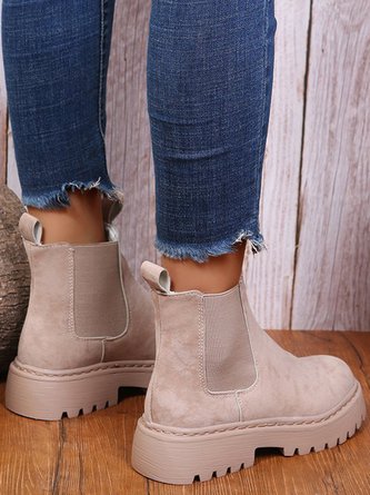 Plain Simple Faux Suede Chelsea Booties