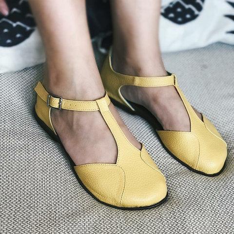 T-Strap Sandals Vintage Flat Shoes