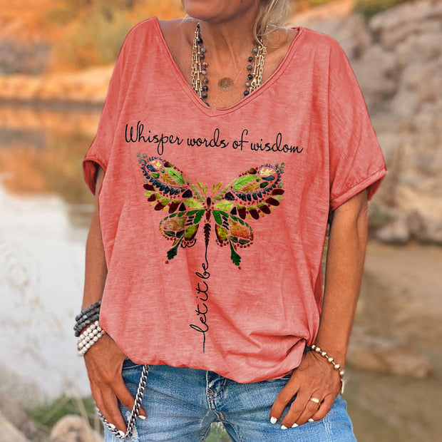 Whisper Words Of Wisdom Butterfly Printed Graphic Tees