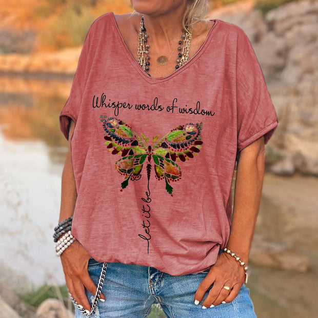 Whisper Words Of Wisdom Butterfly Printed Graphic Tees