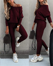 Casual Lace-Up Oblique Shoulder Sports Set