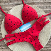 Personalized watermelon sexy split strap bikini