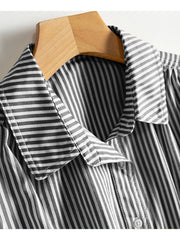 Fashion Casual Striped Shirt Dress