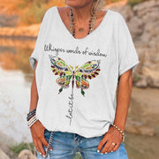 Whisper Words Of Wisdom Butterfly Printed Graphic Tees