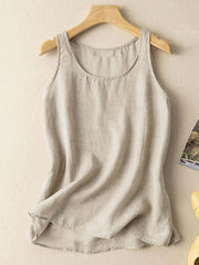 Women's Cotton Linen Sleeveless Casual Vest