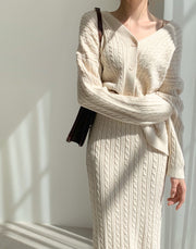 Temperament and personality knitted suit