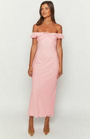 Bellflower Pink Chiffon Maxi Dress