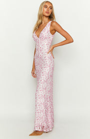 Farida Pink Lace Maxi Dress