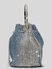 Frederica Rhinestone Bucket Bag In Blue