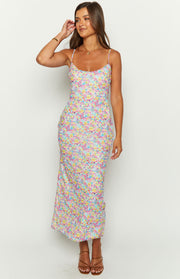 Good Days Painted Floral Pink Maxi Dress