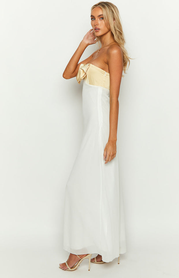 Honeydew Yellow Bow Maxi Dress