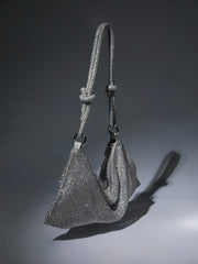 Jean Rhinestone Shoulder Bag In Silver