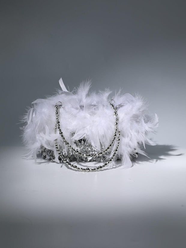 Martina Sequin Feather Shoulder Bag