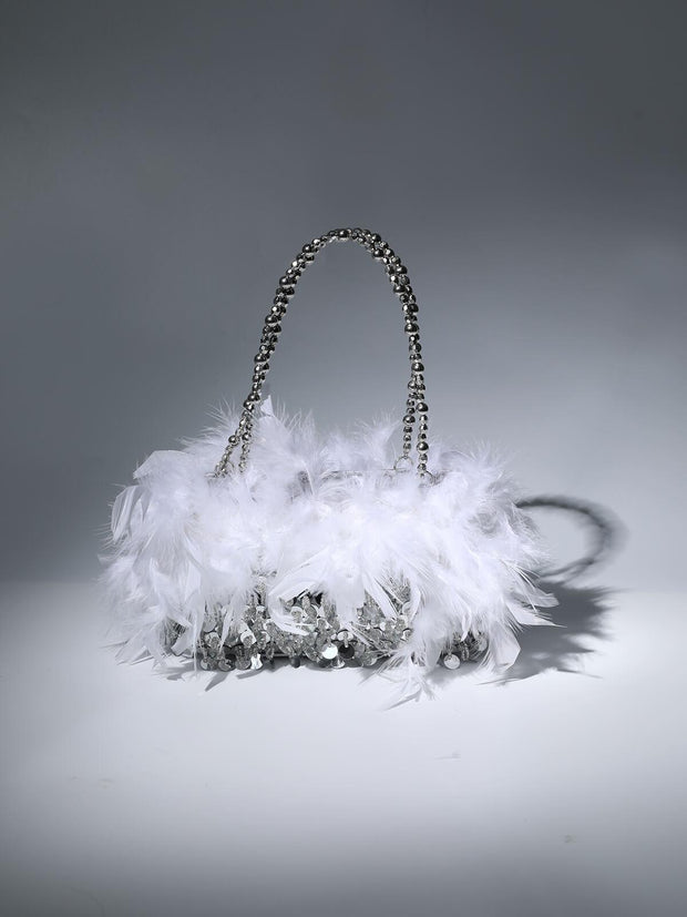 Martina Sequin Feather Shoulder Bag