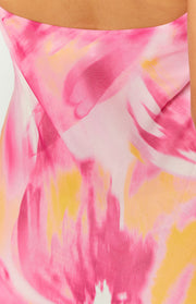 Orleans Pink Hibiscus Print Maxi Dress