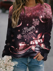 Women's Happy New Year Printed Top