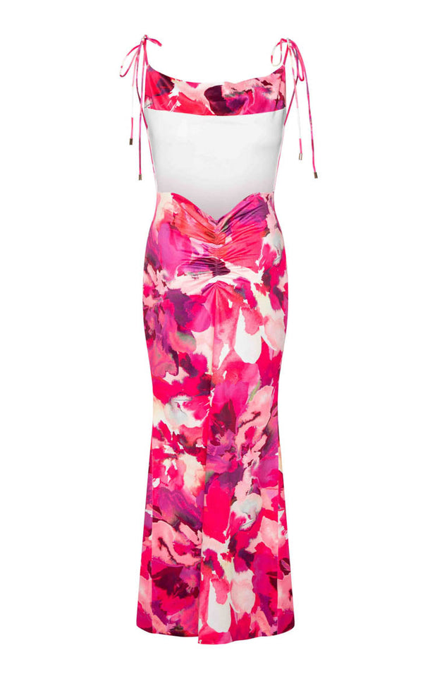 Selena Pink Print Maxi Dress